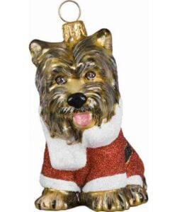 Yorkie Santa Paws Ornament