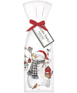 Snowman Birdhouse Towel