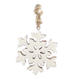 Small White Enamel Snowflake