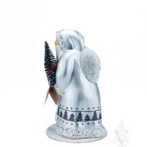 Santa Striding Silver with Tree