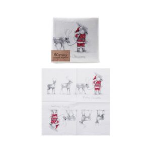 Ctail Napkins Santa & Reindeer