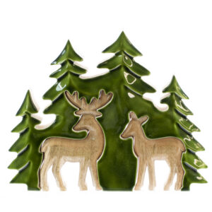 Mango Wood Tree & Double Deer