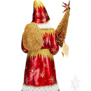 Red Shiny Santa with Gold Decor