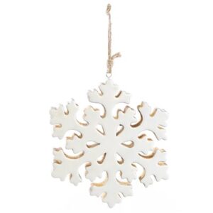 Large White Enamel Snowflake