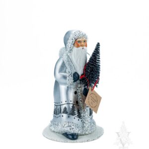 Santa Striding Silver with Tree