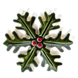 Small Mango Wood Holly Snowflake