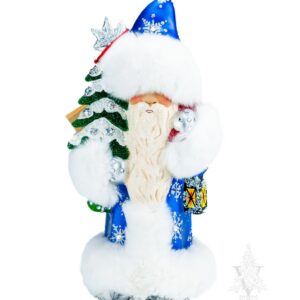 Dk Blue Santa with Tree & Lantern