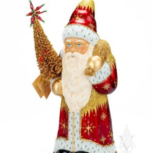 Red Shiny Santa with Gold Decor