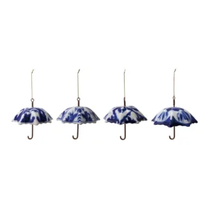 Umbrella Ornament Blue/White