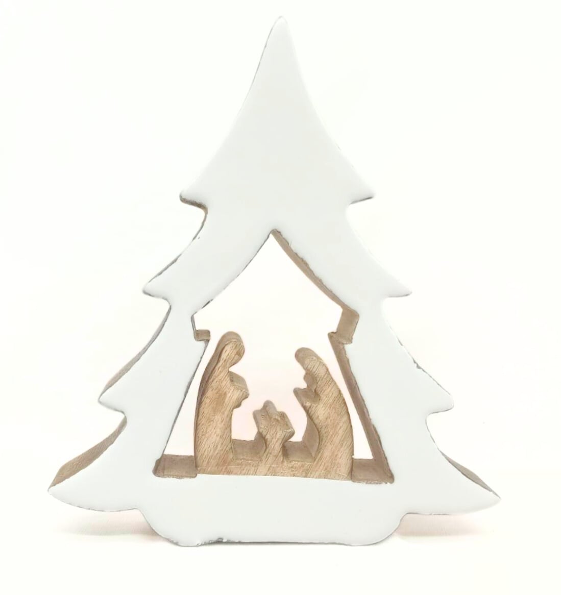Wood Nativity Tree