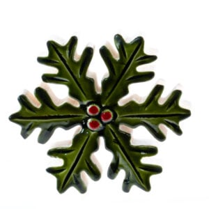 Mango Wood Holly Snowflake Md