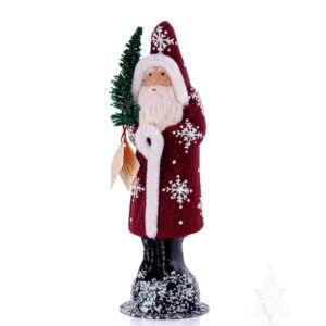 Red Beaded Santa with Snowflakes