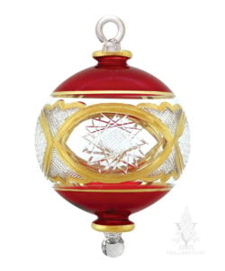 Red Round with Gold Etching