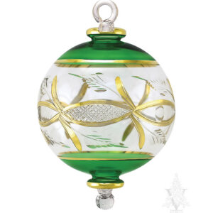 Small Green with Gold Etching Ball