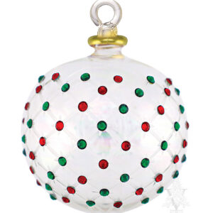 Clear Ball with Green & Red Dots