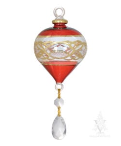 Red with Gold Etch & Crystal