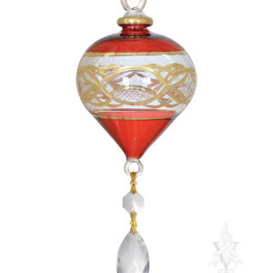 Red with Gold Etch & Crystal