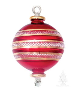 Red Ball with Gold Etching