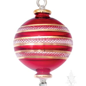 Red Ball with Gold Etching